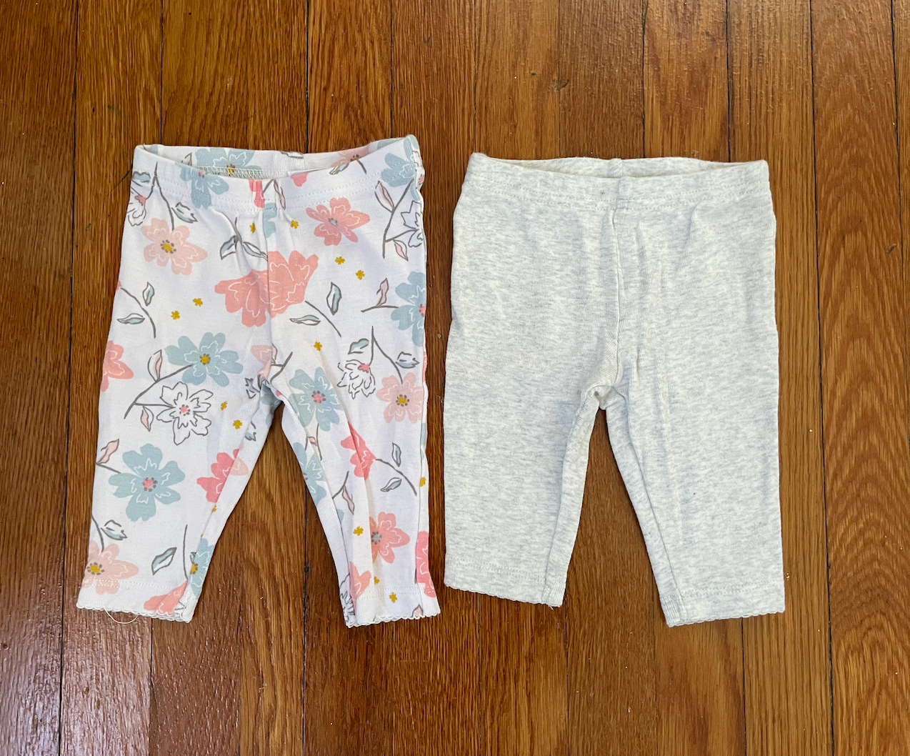 Carter's Little Planets 3 month pants - set of 2 - baby girls - floral pants, gray pants