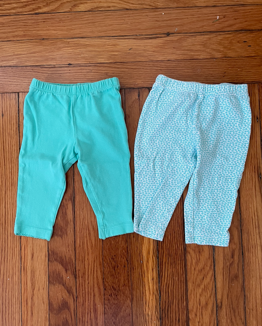 Carter's pants - set of 2 - teal - girls size 6 months