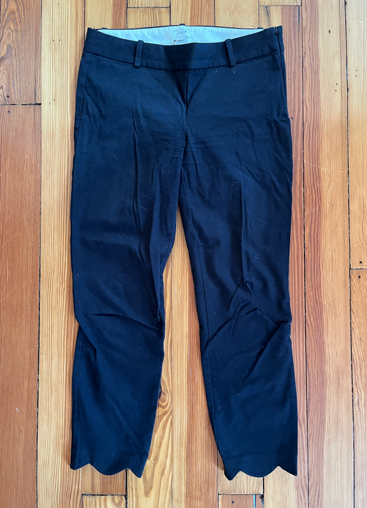 JCrew Black Pixie Pants with Side Zipper and Tulip Hem - Size 4 - EUC