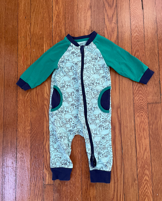 Cat and Jack sleep and play blue animal romper - boys size 6-9 months - EUC