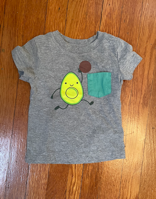 Cat and Jack t-shirt - boys size 12 months - avocado playing basketball pocket tee - like new
