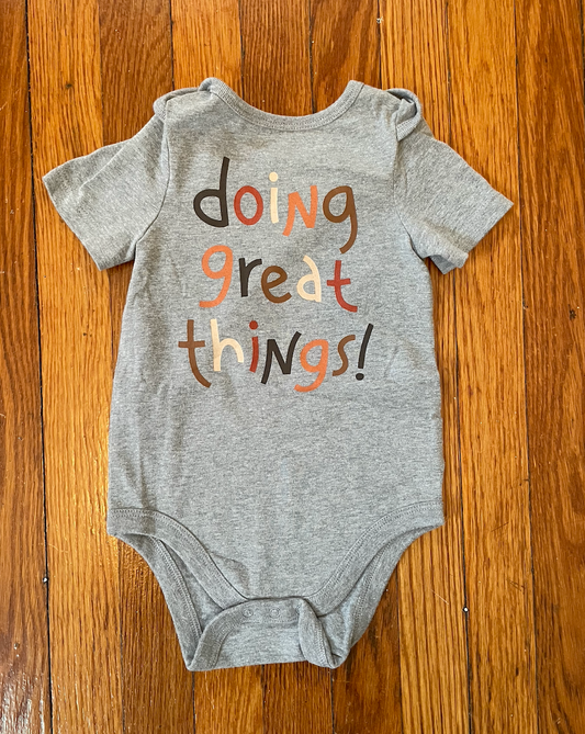 Cat and Jack "Doing Great Things" onesie - gender neutral - size 12 months - never worn