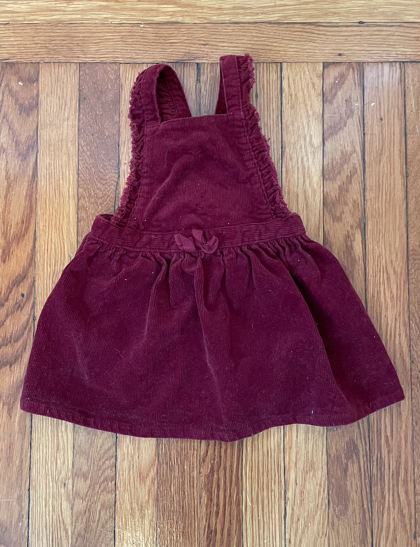 Cat and Jack maroon skirt jumper, corduroy - size 2T
