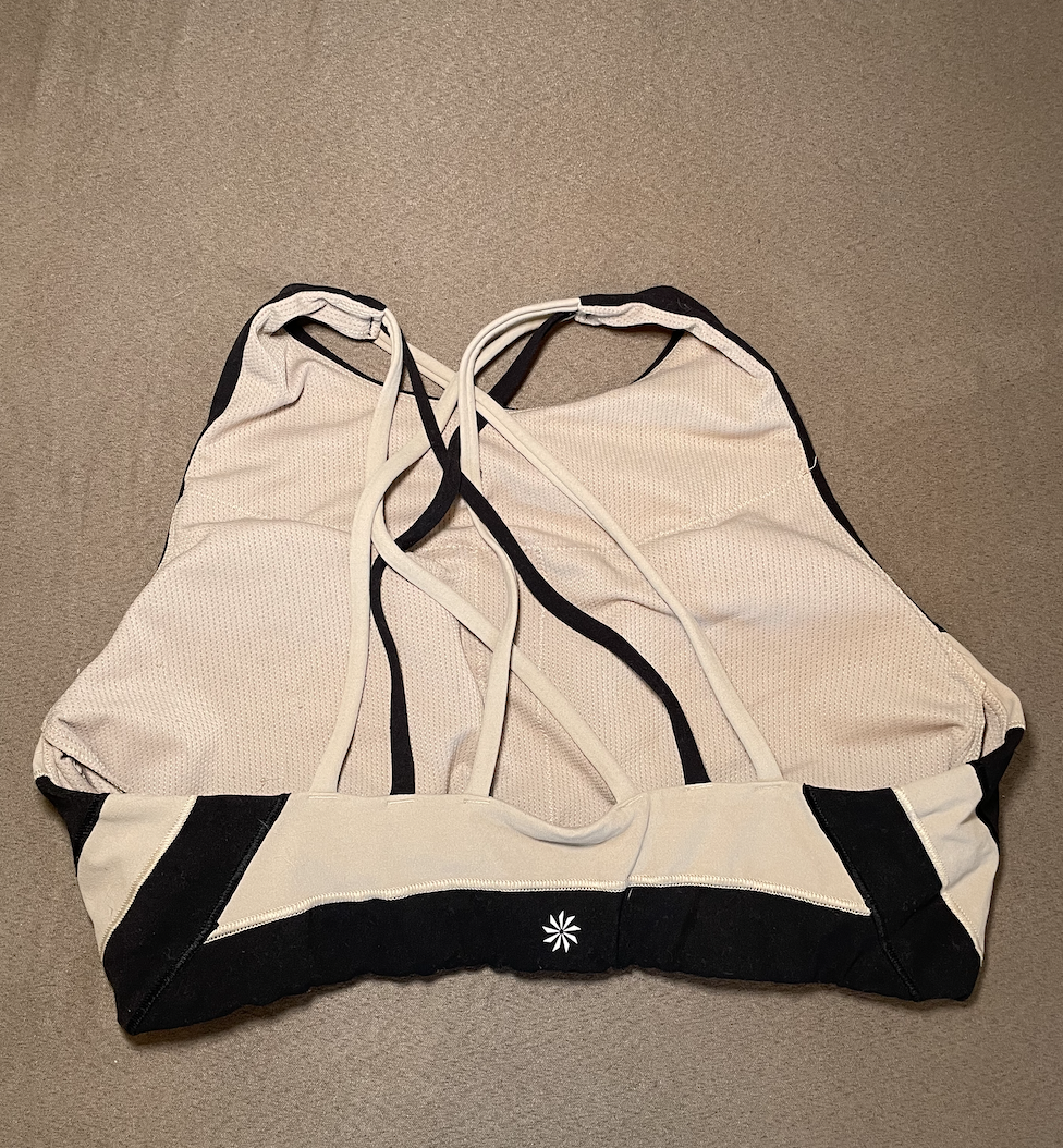 #22B Black and tan Athleta brand sports bra - size XL