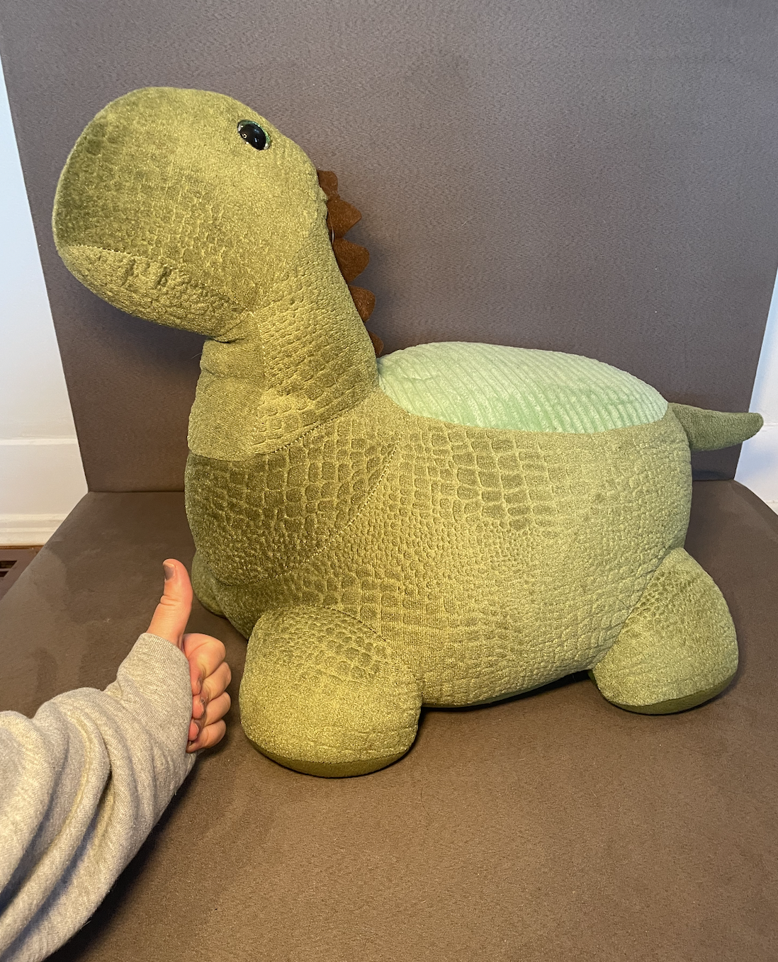 #22B REDUCED Large stuffed dinosaur - child can sit on it