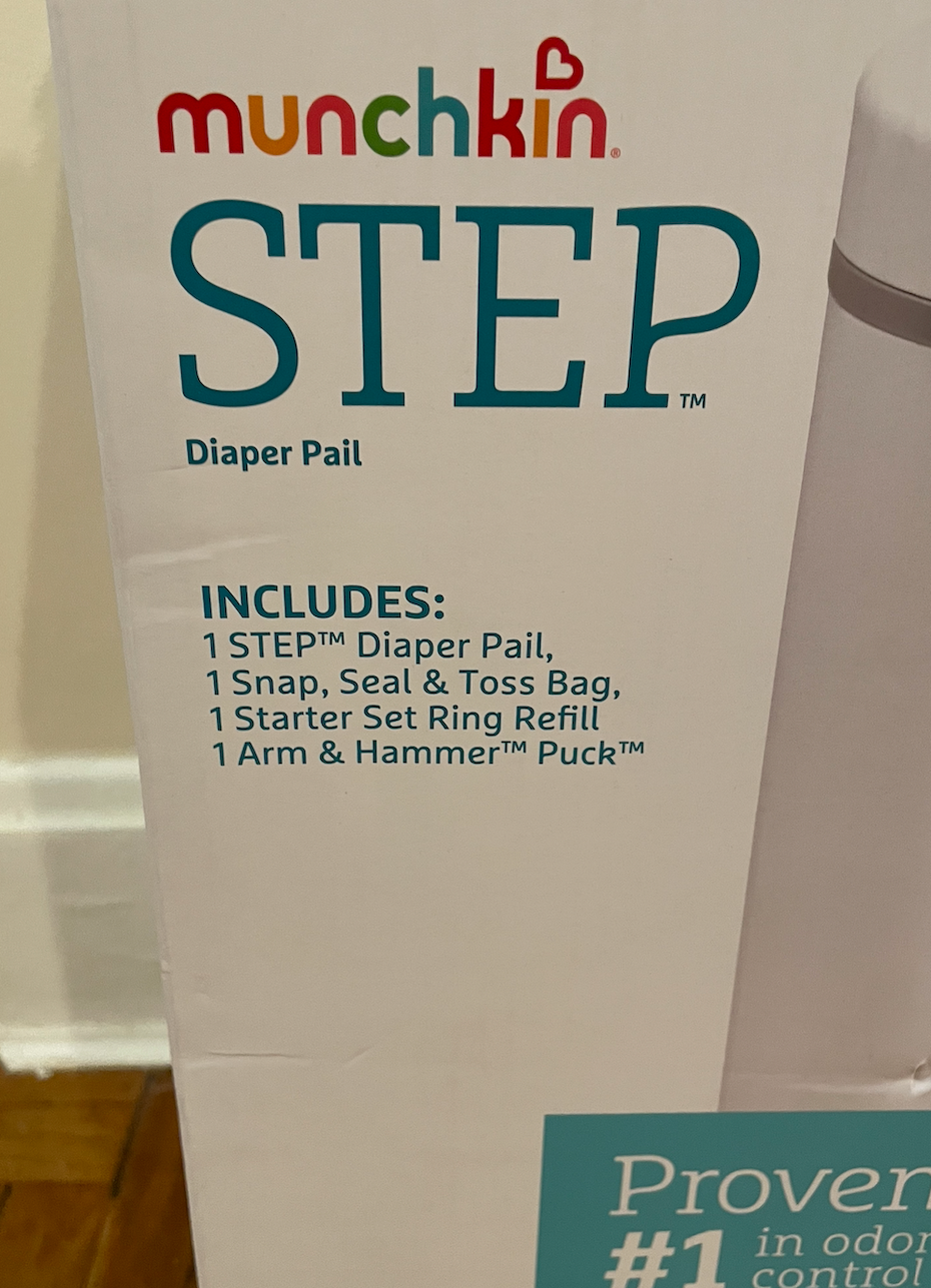 #13 - BRAND NEW Munchkin step diaper pail - white