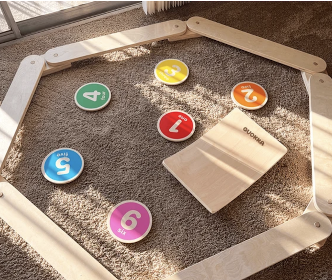 #107 - Brand New in box balance beam, balance stone, balance board set - Retail $79.99