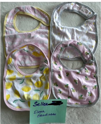 Seller #7 Baby Girl bibs washed never used p