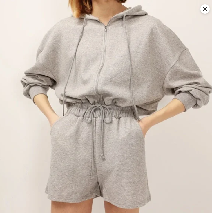 #222 Storets 100% Cotton Leslie Zip-Up Hoodie Romper Women's S/M (NWT)