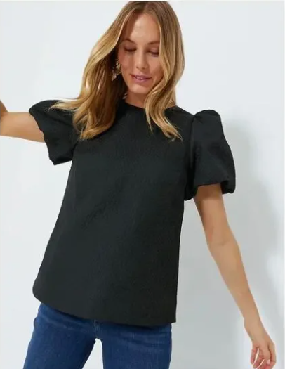 Seller #97 Pomander Place Black Jacquard Lyla Woman's Blouse Size M