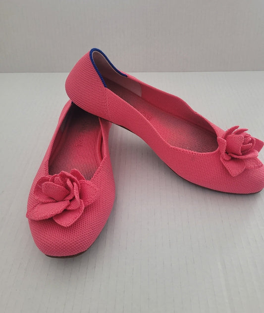 #109 Rothy's Women's Pink Flower Flats Size 6.5
