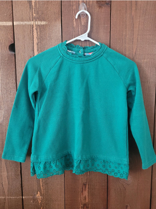 #109 Boden Ruffle Eyelet Sweatshirt Girl's Size 8-9Y