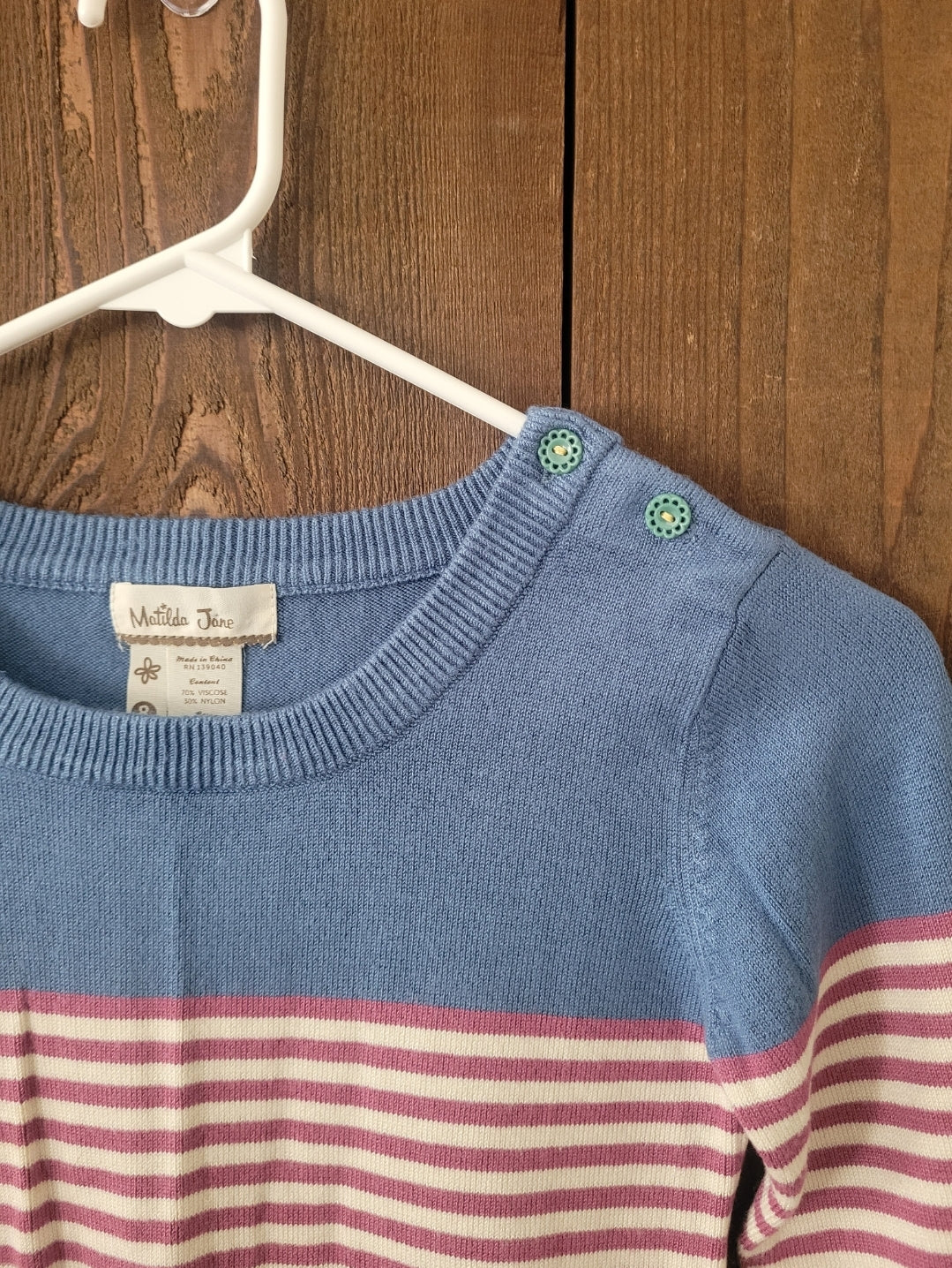 #109 Matilda Jane Stripe Knit Sweater Girl's Size 8
