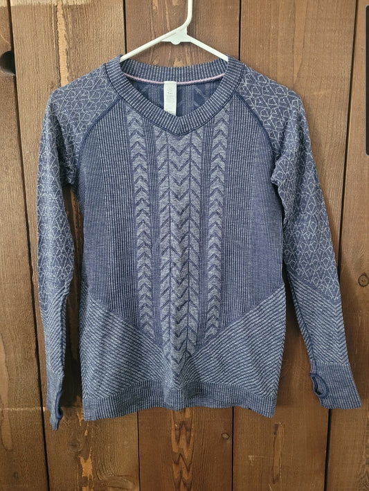 #109 Ivivva by Lululemon Glacier V-Neck Textured Top Girl's Size 12