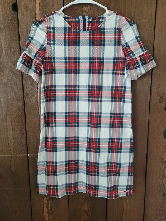 #109 Vineyard Vines Tartan Holiday Dress Girls Size L (14)