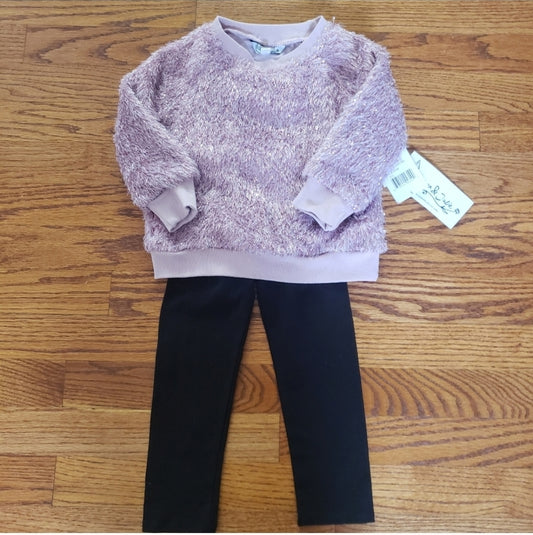 #167 NWT Pippa & Julie 2T Faux Fur Sweatshirt Leggings