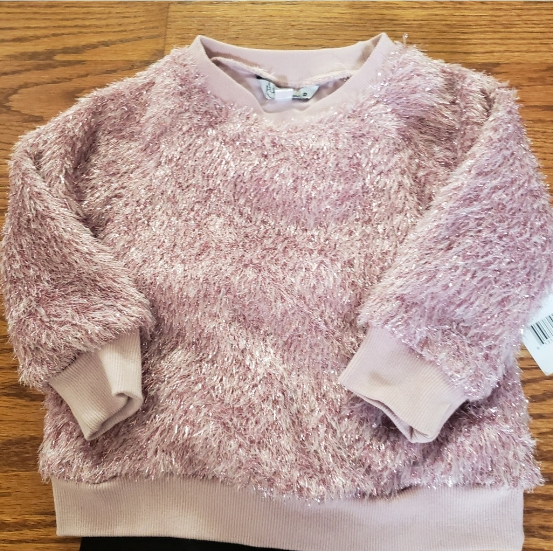 #167 NWT Pippa & Julie 2T Faux Fur Sweatshirt Leggings