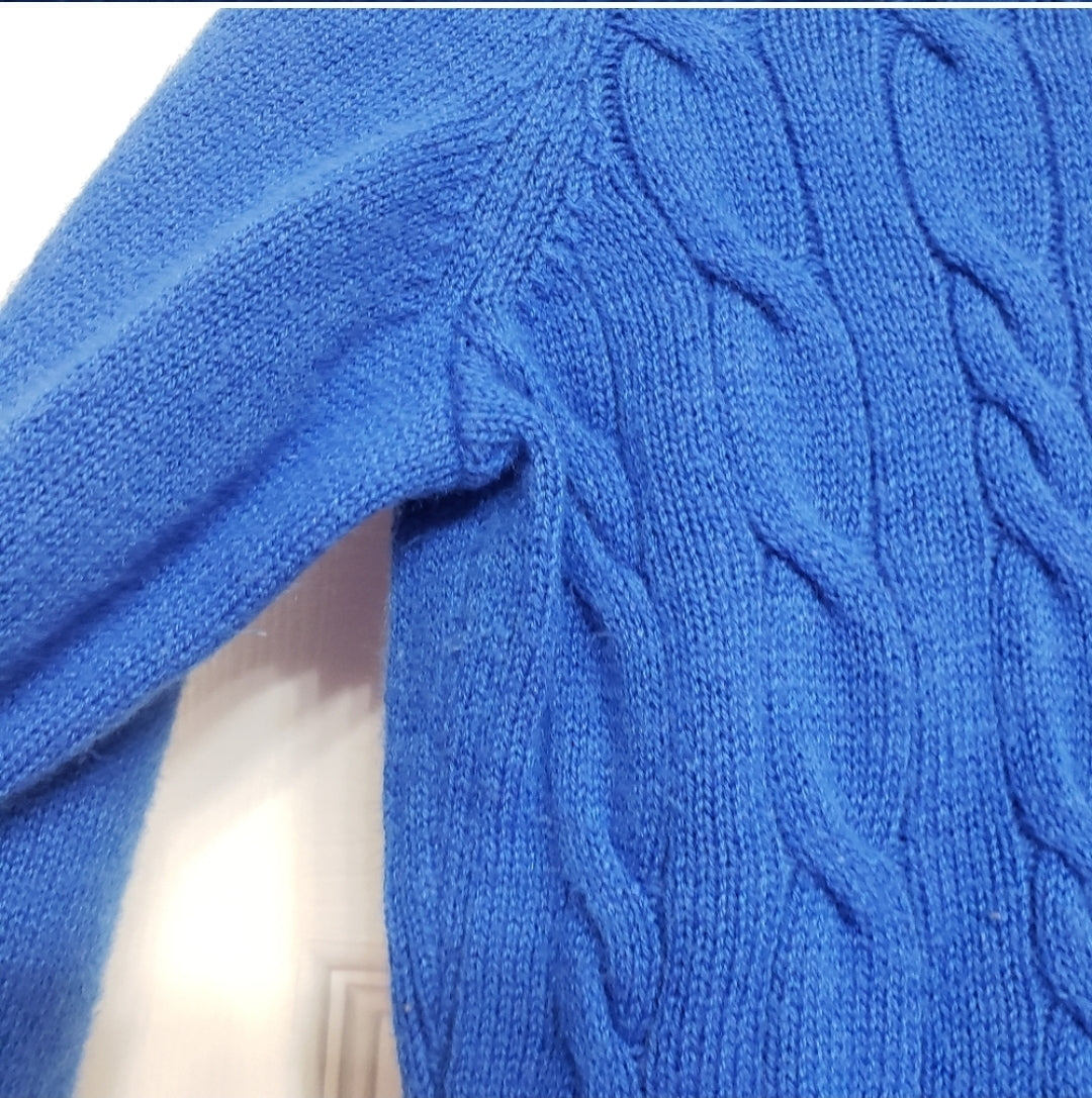 #167 Talbots Crewneck  Small Cable Knit Wool Blend Sweater