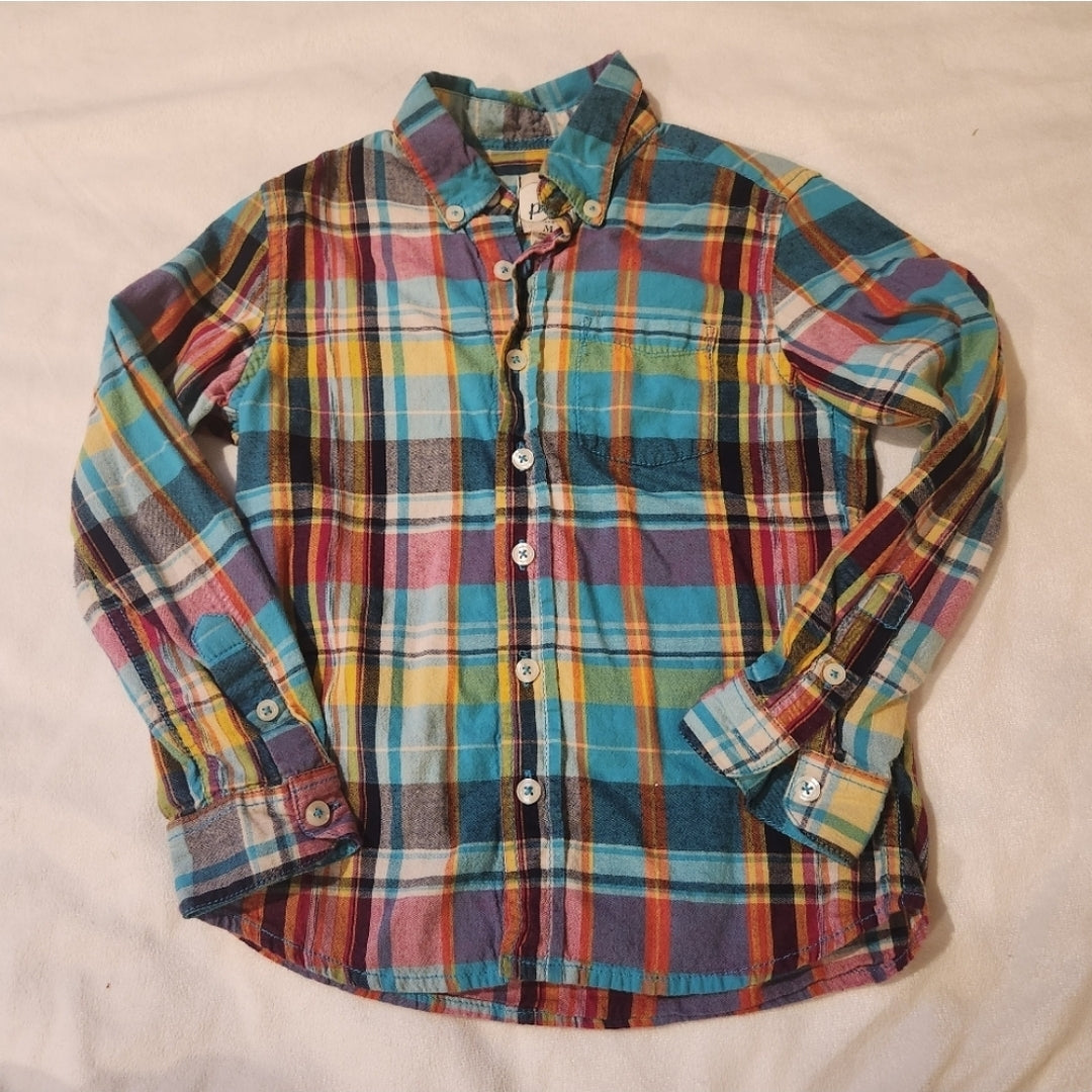 #167 Peek 6/7 Plaid Boys Button Down Shirt