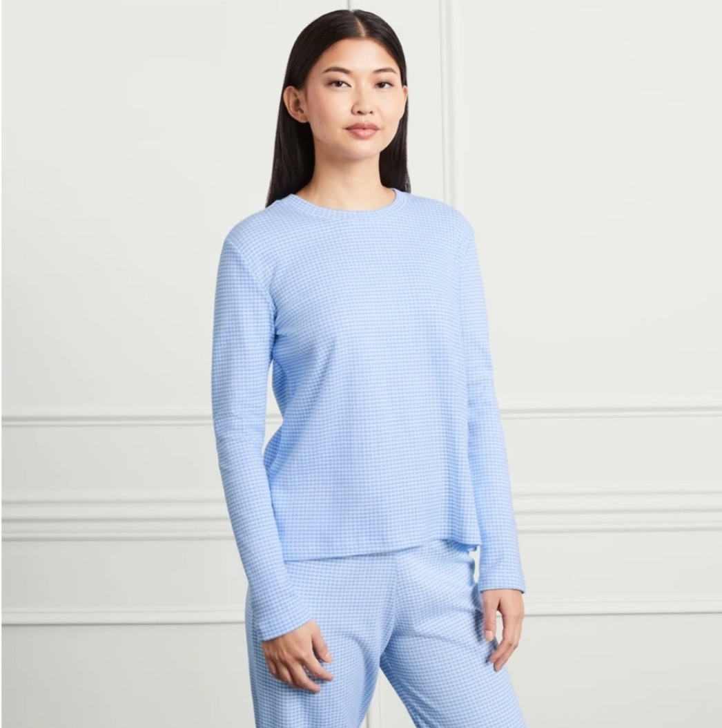 Seller #21 Hill House Pajama Set Women's Size S Blue Gingham Organic Cotton Sleepwear Set