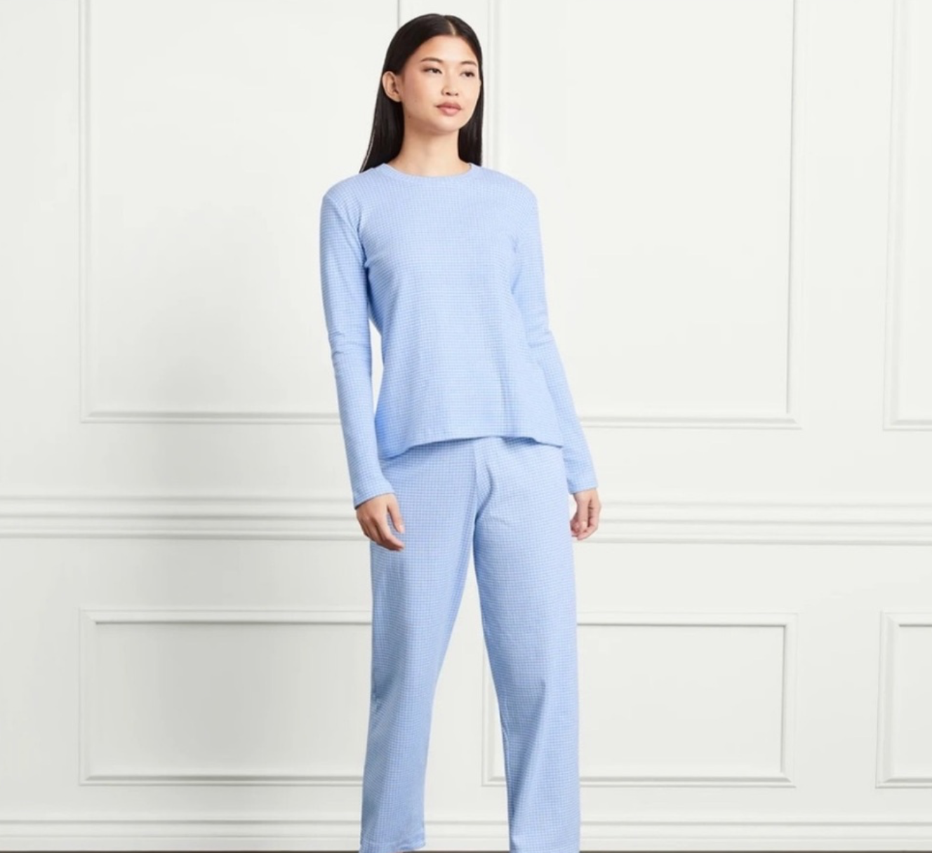 Seller #21 Hill House Pajama Set Women's Size S Blue Gingham Organic Cotton Sleepwear Set