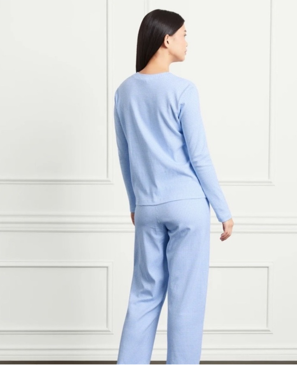 Seller #21 Hill House Pajama Set Women's Size S Blue Gingham Organic Cotton Sleepwear Set
