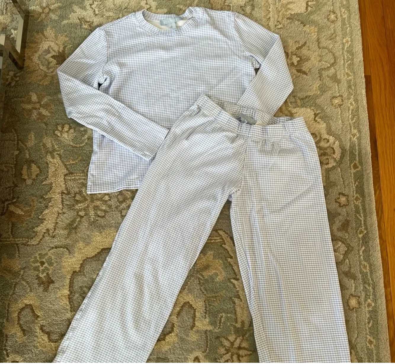 Seller #21 Hill House Pajama Set Women's Size S Blue Gingham Organic Cotton Sleepwear Set