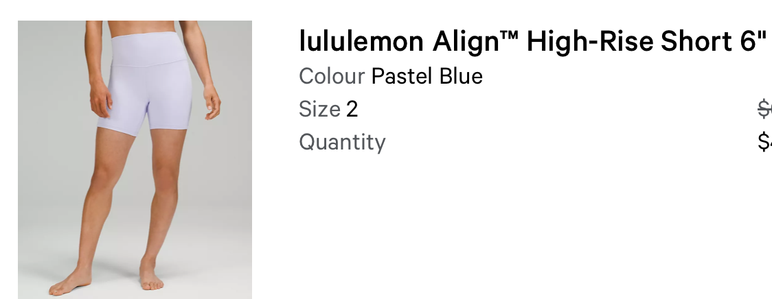 Seller #21 Women's Lululemon Baby Blue High Rise Align Shorts Size 2