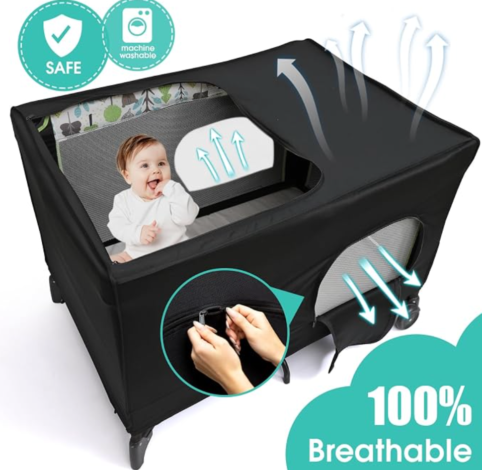 #37 Breatheable blackout cover for pack n play / playard - EUC