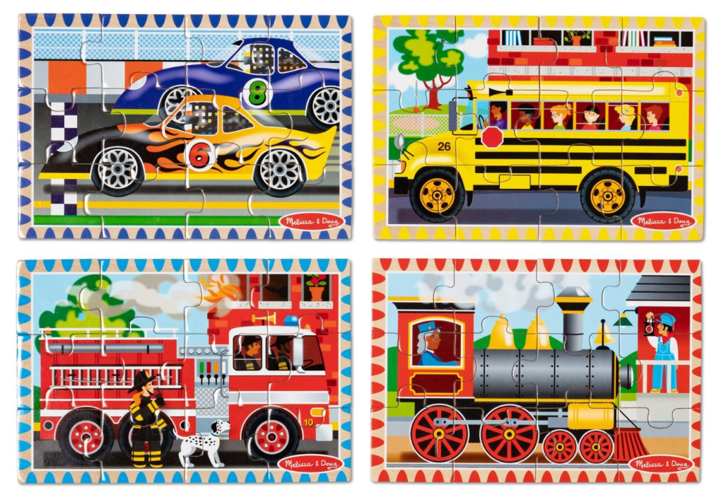 #39 Melissa & Doug vehicle wood puzzle box