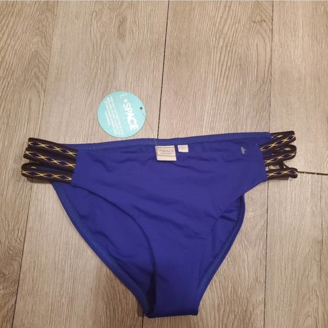 #66 LSpace Full cut womens blue swim bottoms size M