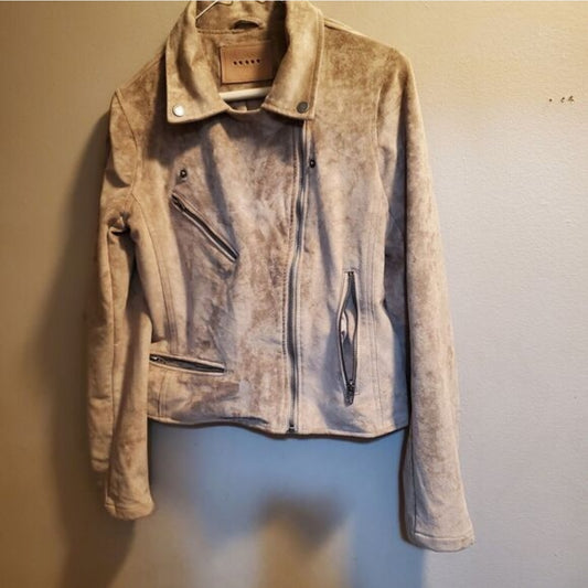 #66 womens Blank NYC tan suede jacket Size S