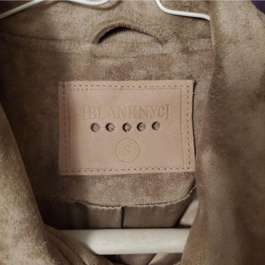 #66 womens Blank NYC tan suede jacket Size S