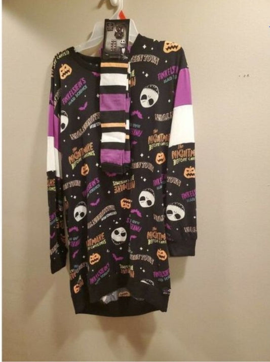 #66 Nightmare Before Christmas sleepshirt with socks size S