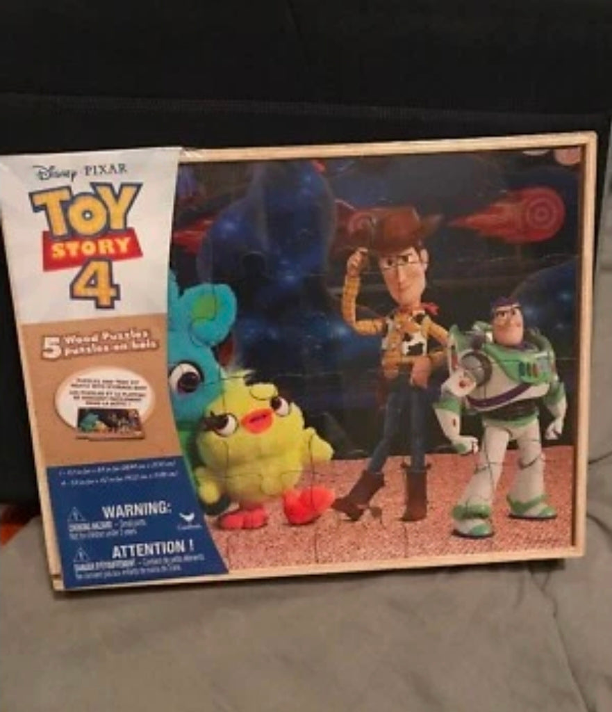 #167 Disney Pixar TOY STORY 4 (5 Wood Puzzles In Wood Box)
