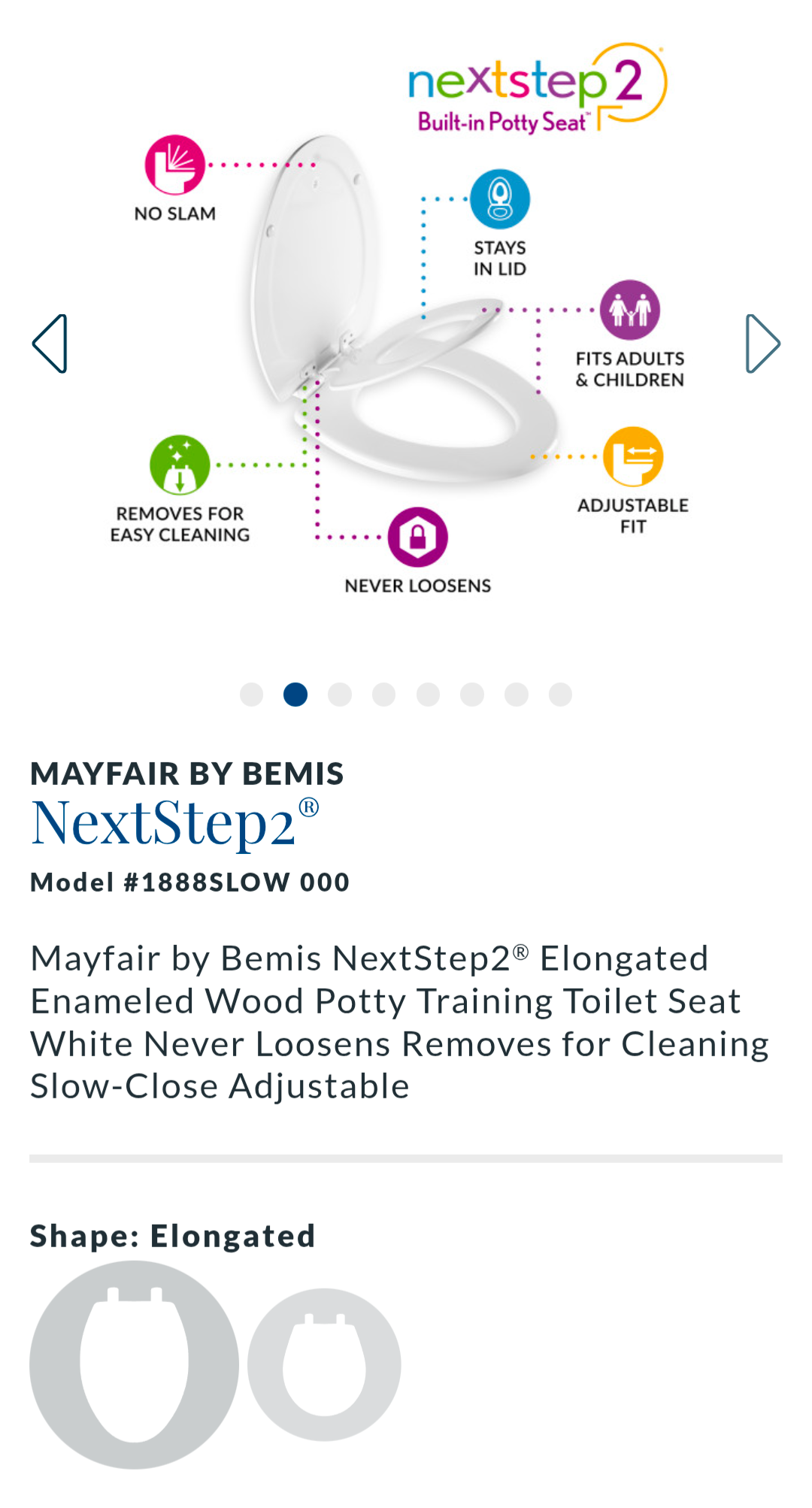 #52 Mayfair by Bemis NextStep2 White Potty Training Toilet Seat Unopened