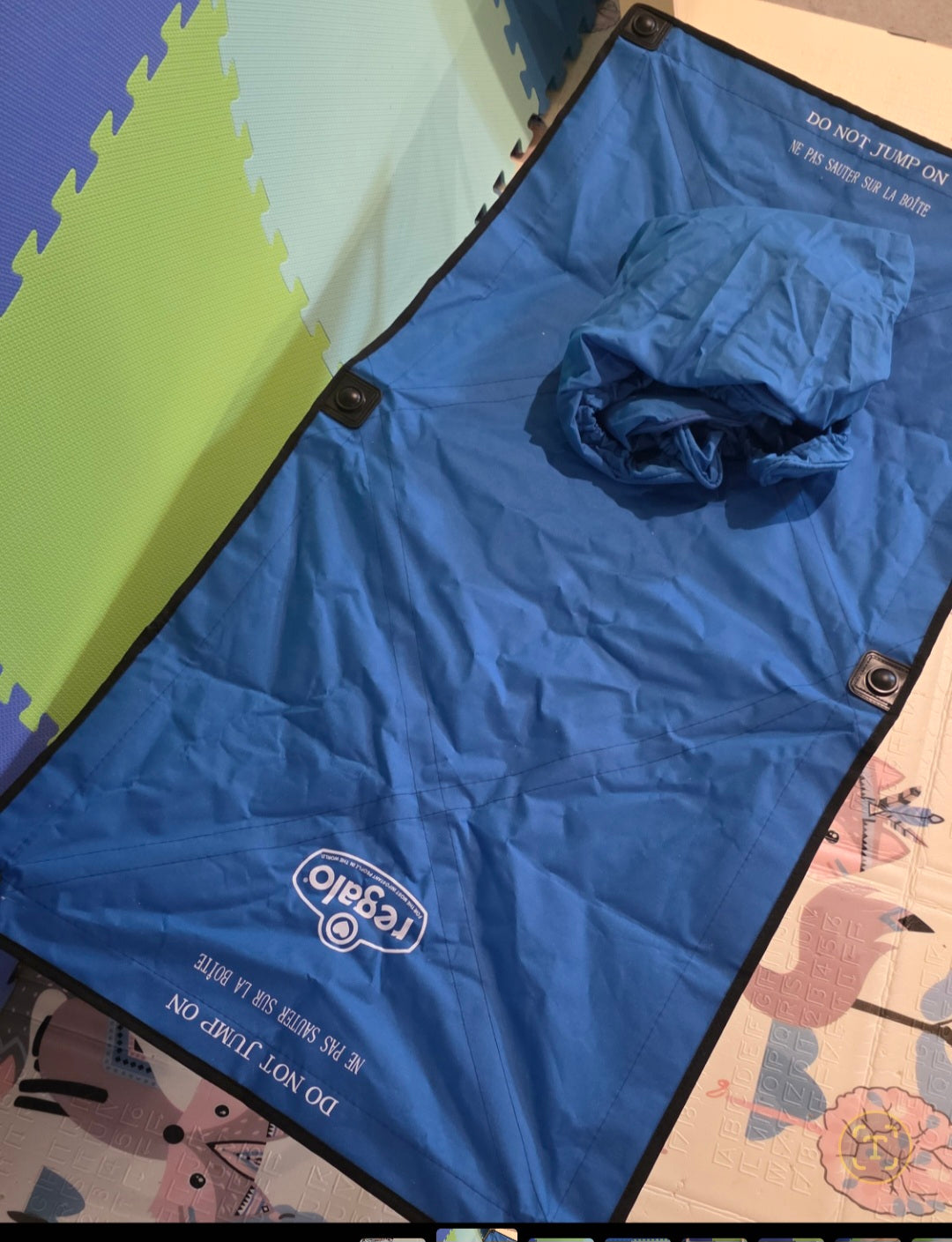 #190 Regalo Blue Foldable Toddler Cot w/ Sheet