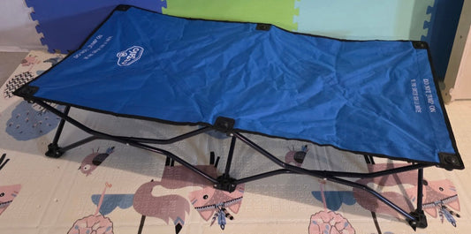 #190 Regalo Blue Foldable Toddler Cot w/ Sheet