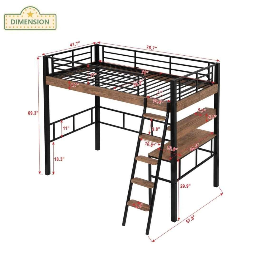 #164 NIB Holzman Twin Loft Bed