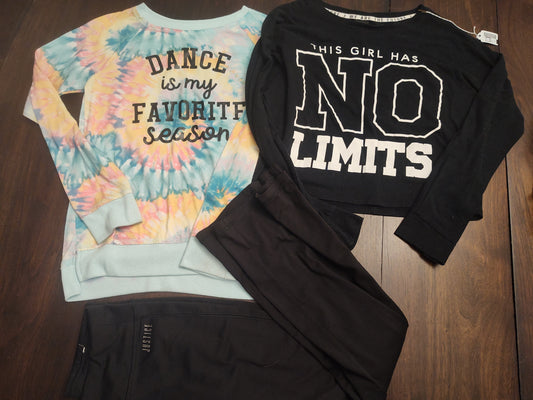 Seller 185:  Girls 10/12 Dance long sleeves with flare leggings Various Brands