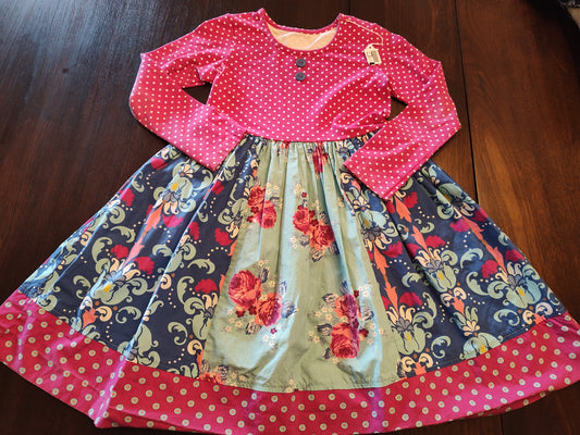 Seller 185:  Eleanor Rose Twirl Floral Dress Size 10/12 Girls