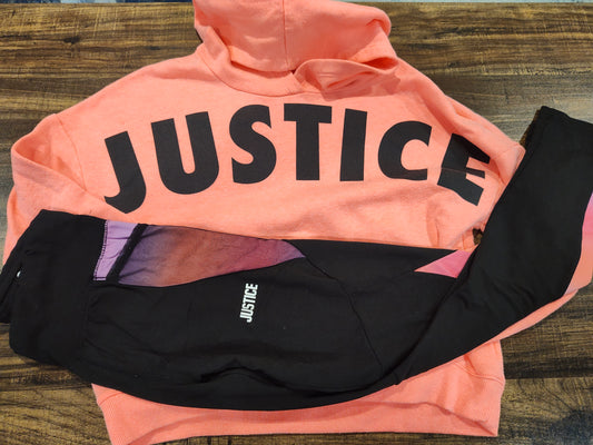 Seller 185:  Justice Girls size 12 (12/14) hoodie and athletic leggings