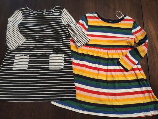 Seller 185 Girl's Oshkosh Old Navy set of Striped Dresses Size 4