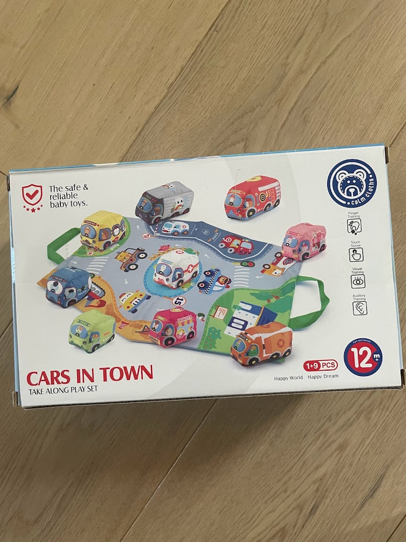 New in Box Soft Car Set with Travel Bag