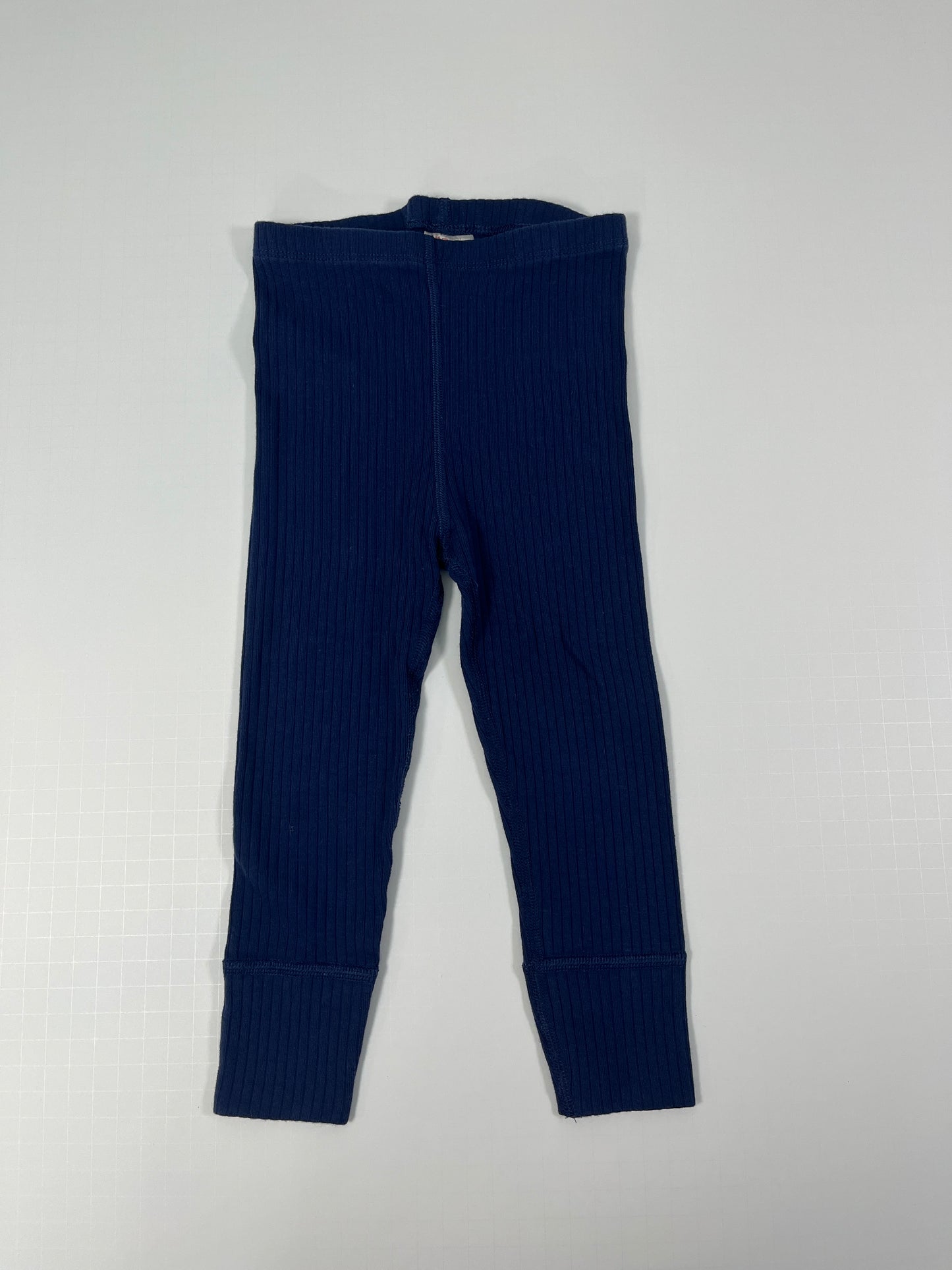 PPU 45242 2T girls Hanna Andersson navy ribbed leggings