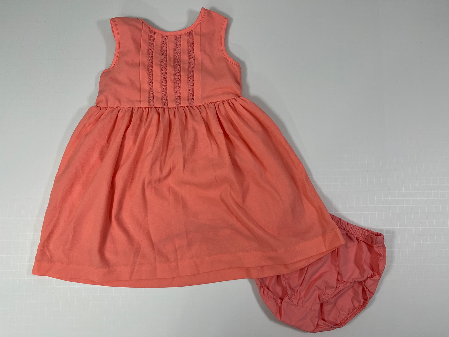 PPU 45242 24m girls Carters coral lined dress with bloomers