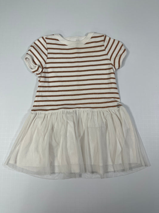 PPU 45242 18m girls Petit Bateau striped sparkle dress with tulle