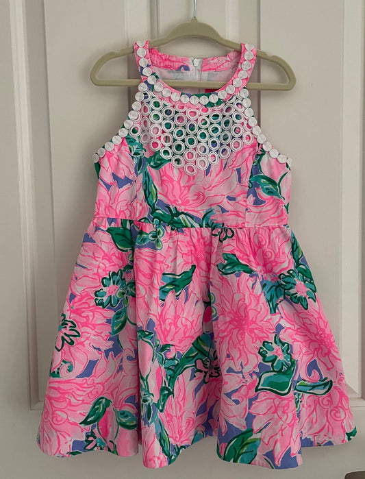 Lily Pulitzer Girls Pink/Green Floral dress size 4T