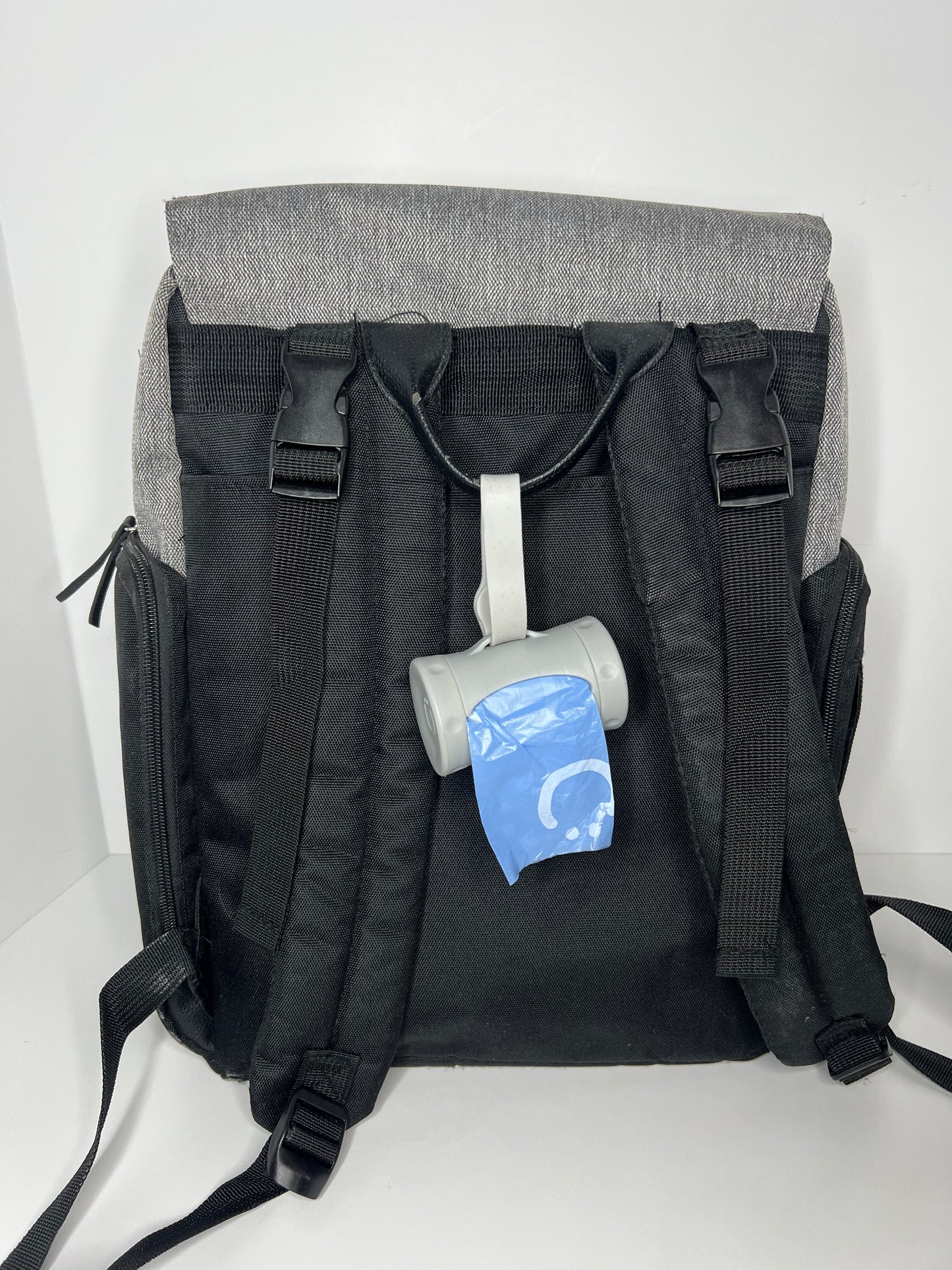 Eddie Bauer BackPack Diaperbag w/ Changing Pad + Ubbi Diaper Bag Dispenser