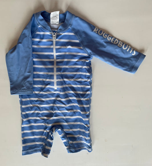 Rugged Butts Boys 3-6M Blue/White Stripe bathing suit